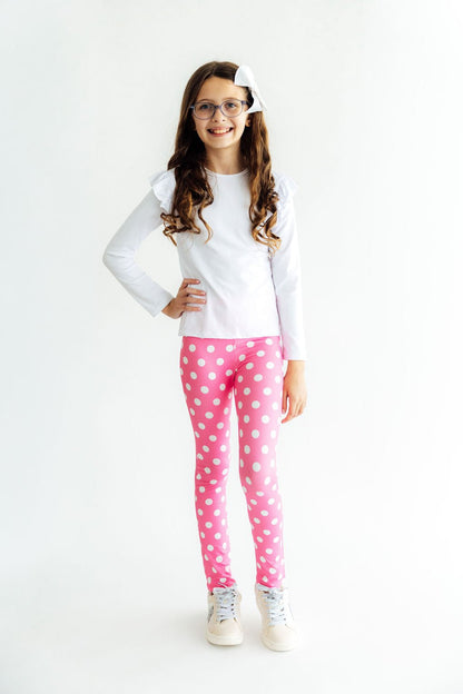 Pink Polka Dots Leggings