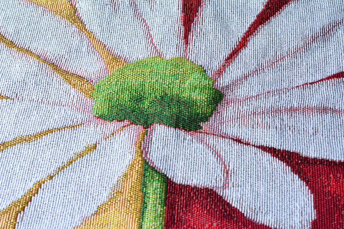 Tache Daisy Loves Me Not Floral Red & Yellow Tapestry Placemat Set (9046)