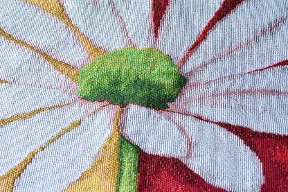 Tache Daisy Loves Me Not Floral Red & Yellow Tapestry Placemat Set (9046)