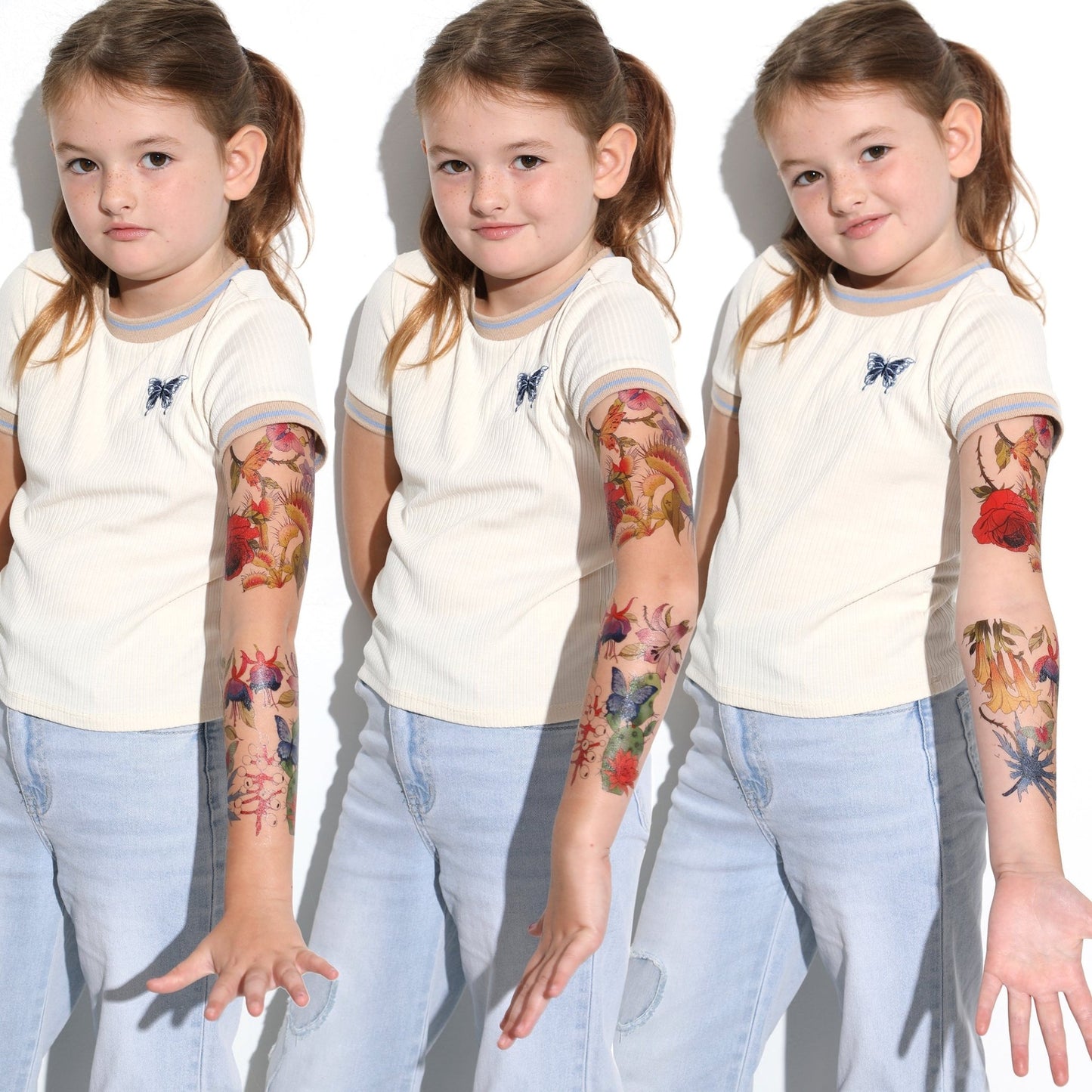 Poison Petals Full Sleeve Tattoo - Temporary Kids Tattoo Sleeve