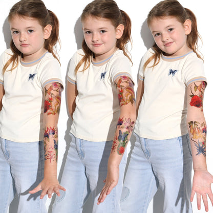 Poison Petals Full Sleeve Tattoo - Temporary Kids Tattoo Sleeve