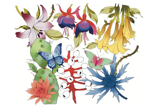 Poison Petals Full Sleeve Tattoo - Temporary Kids Tattoo Sleeve