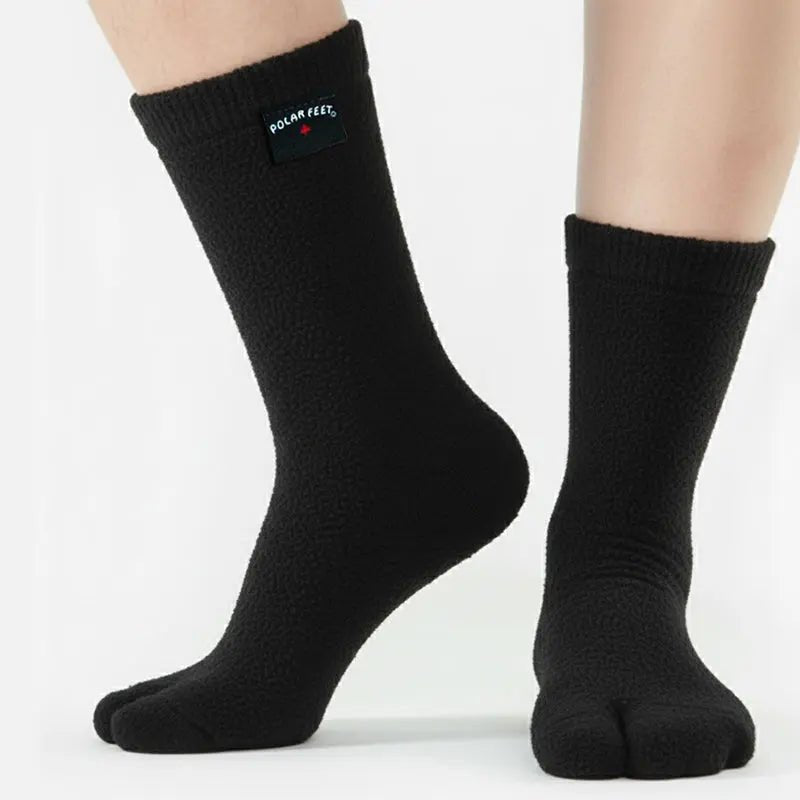 Polar Feet Fleece Tabi Socks - Black