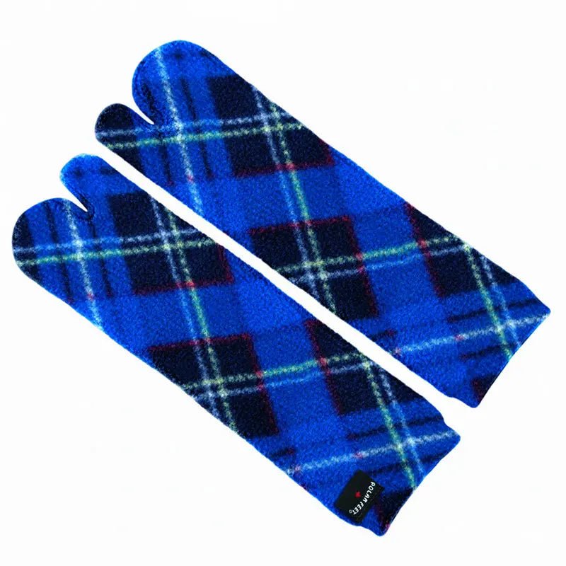 Polar Feet Fleece Tabi Socks - Blue Argyle