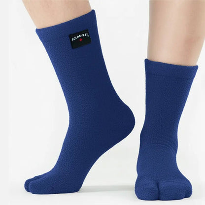 Polar Feet Fleece Tabi Socks - Denim