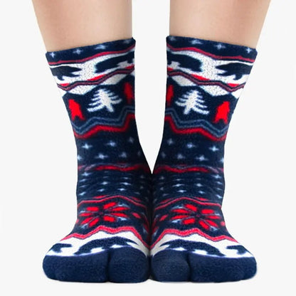 Polar Feet Fleece Tabi Socks - Polar Bear