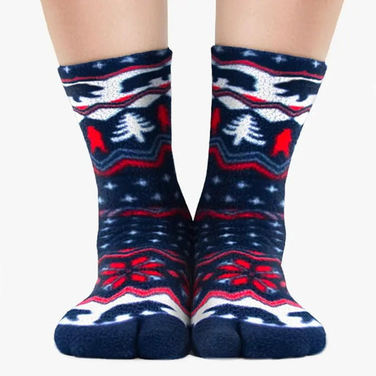 Polar Feet Fleece Tabi Socks - Polar Bear