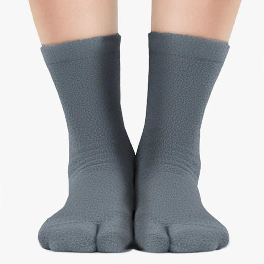 Polar Feet Fleece Tabi Socks - Soft Grey