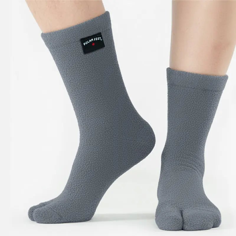 Polar Feet Fleece Tabi Socks - Soft Grey