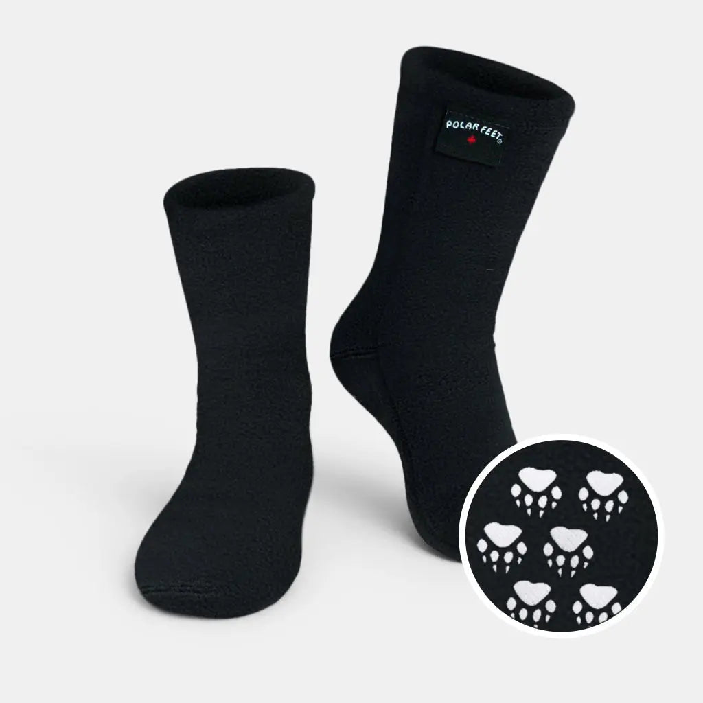 Polar Feet SUPER STRETCHY Fleece Socks - Black