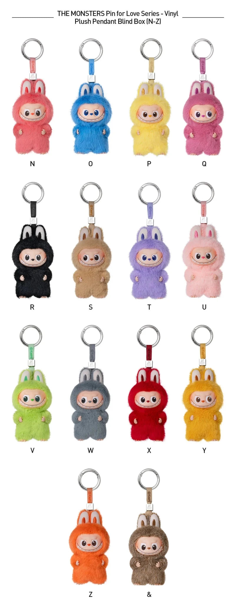 Pop Mart Labubu Pin for Love Series Blind Box (N-Z) Blue