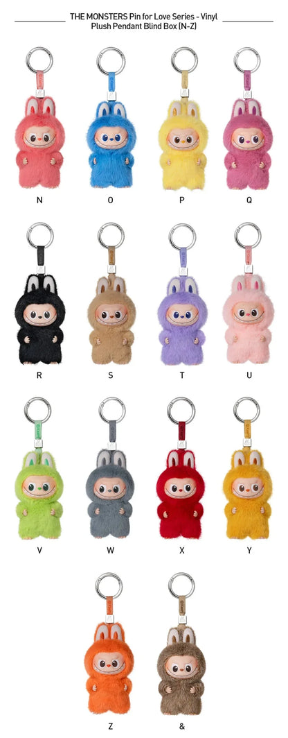 [Pop Mart] Official THE MONSTERS Pin for Love Series-Vinyl Plush Pendant Blind Box (N-Z)