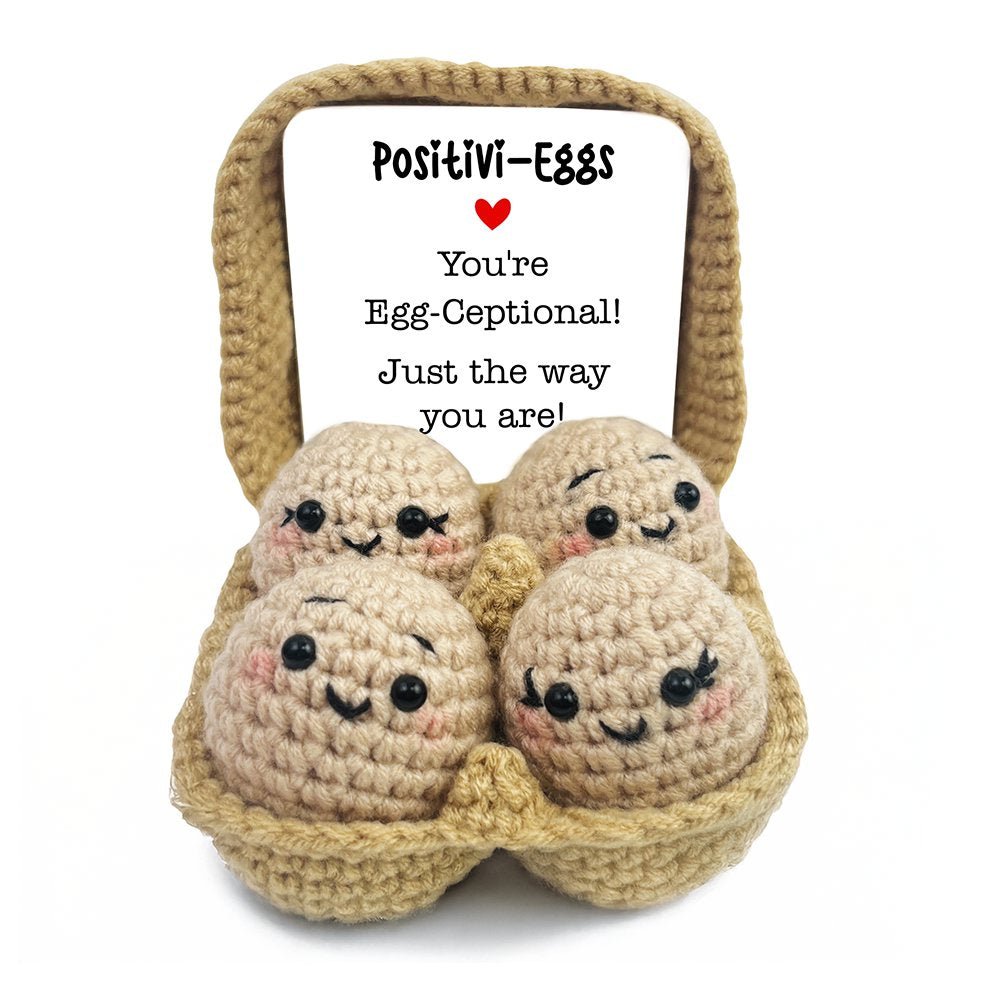 Positivity Eggs Crochet Support Doll, Encouragement Gift for Children and Adults