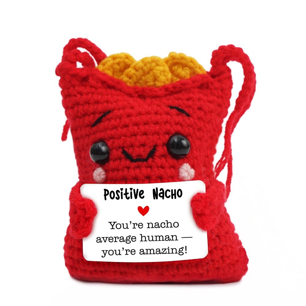 Positivity Nachos Crochet Support Doll, Encouragement Gift for Children and Adults