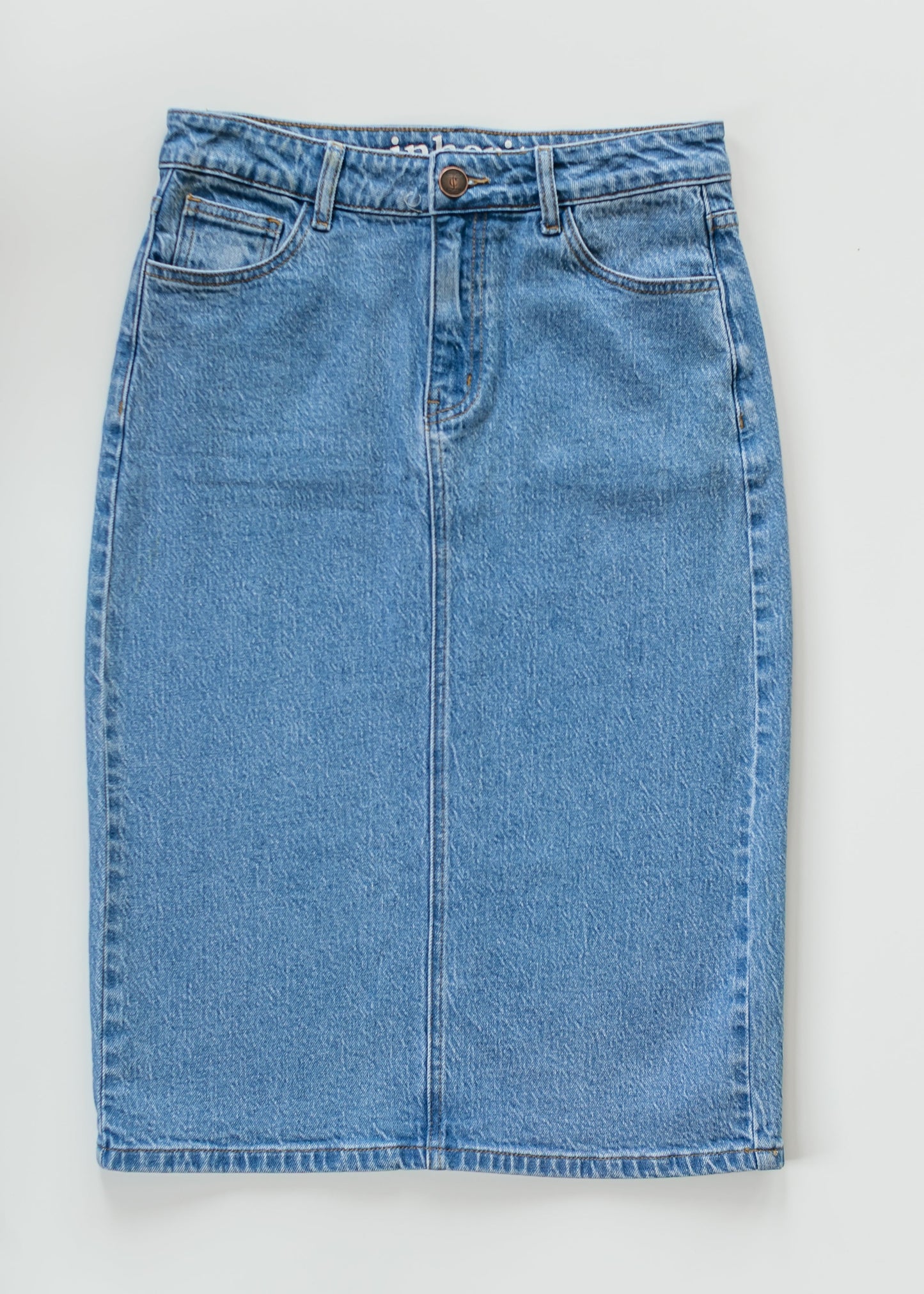 Remi Denim Classic Wash Midi Skirt