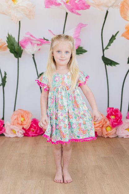 Preppy Petals Pom Pom Dress