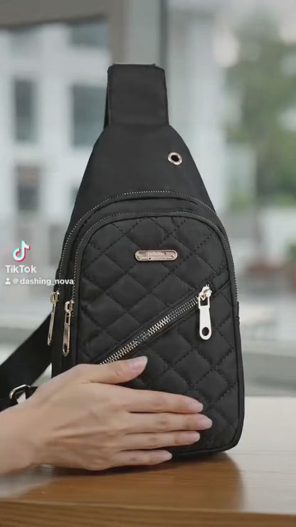 Women's Shoulder Sling Bag - Nylon Adjustable Strap Crossbody Purse