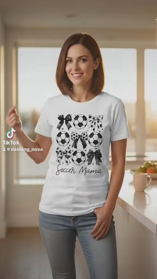 Soccer Mama Graphic T-Shirt 100% Ring Spun Cotton Women's Casual Tee