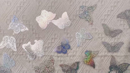 100pcs Butterfly Holographic Stickers Decorative Waterproof Decals