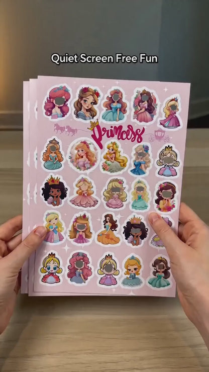 Princess Sticker Sheets – 100pcs Colorful Vinyl for DIY Projects