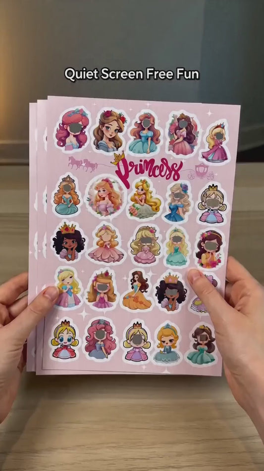 Princess Sticker Sheets – 100pcs Colorful Vinyl for DIY Projects