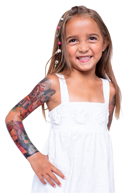Princess Unicorn Full Sleeve Tattoo - Temporary Kids Tattoo Sleeve