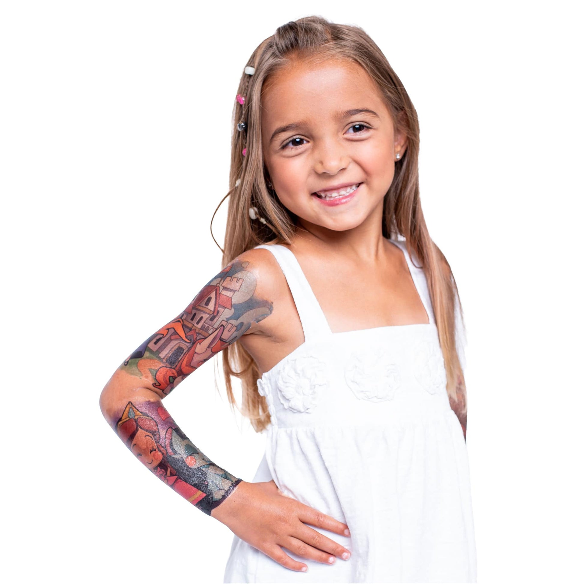 Princess Unicorn Full Sleeve Tattoo - Temporary Kids Tattoo Sleeve