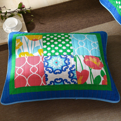 Tache Cotton Dreamy Meadow Patchwork Floral Quilt Set (JHW-568)