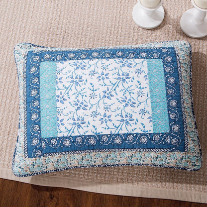 Tache cotton Floral Patchwork Blue Elegance Bedspread Coverlet Quilt Set (JHW-657)