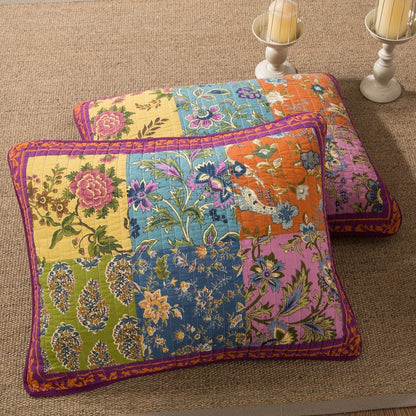 Tache Cotton Bohemian Carnival Garden Quilted Patchwork Bedspread Set (JHW-676)