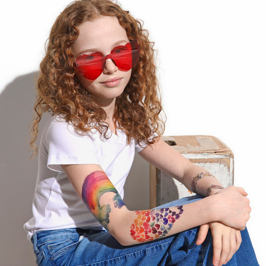 Rainbow Crush Full Sleeve Tattoo - Temporary Kids Tattoo Sleeve