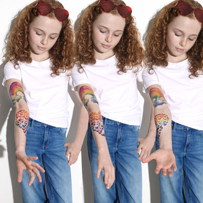 Rainbow Crush Full Sleeve Tattoo - Temporary Kids Tattoo Sleeve