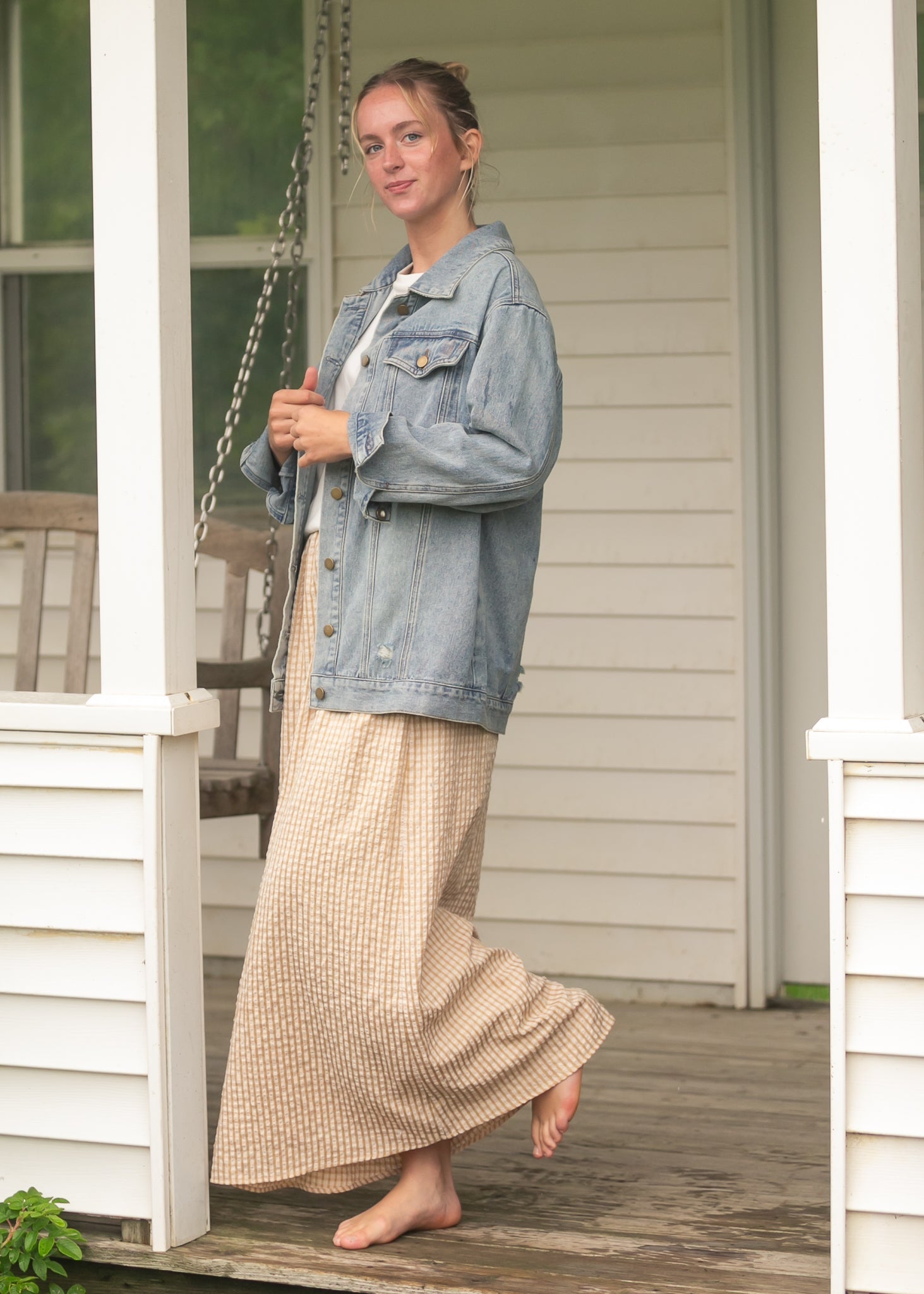 Rayne Modern Gingham Maxi Skirt