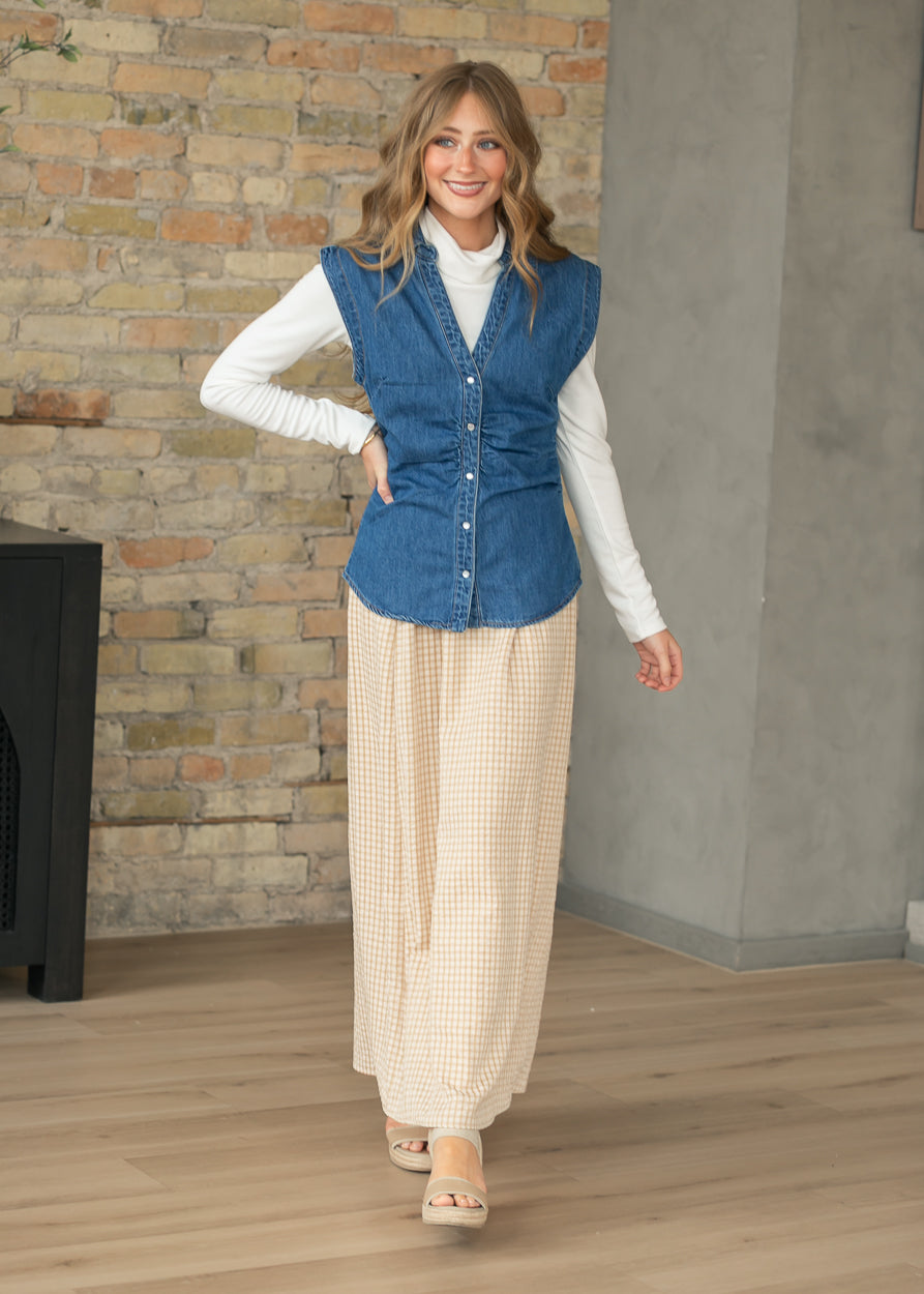 Rayne Modern Gingham Maxi Skirt - Shaketea