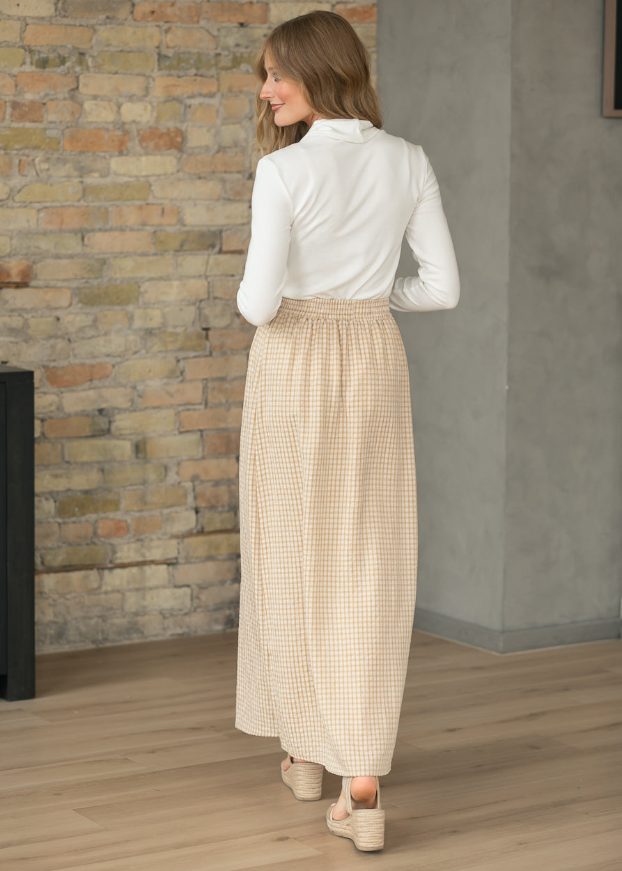 Rayne Modern Gingham Maxi Skirt - Shaketea
