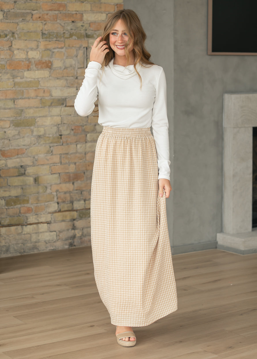 Rayne Modern Gingham Maxi Skirt - Shaketea