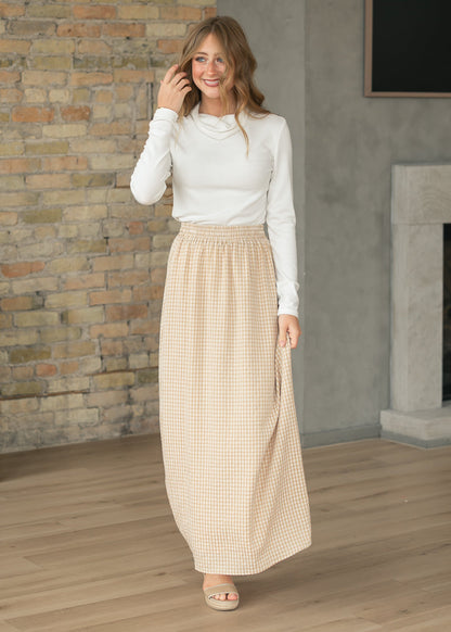 Rayne Modern Gingham Maxi Skirt - Shaketea