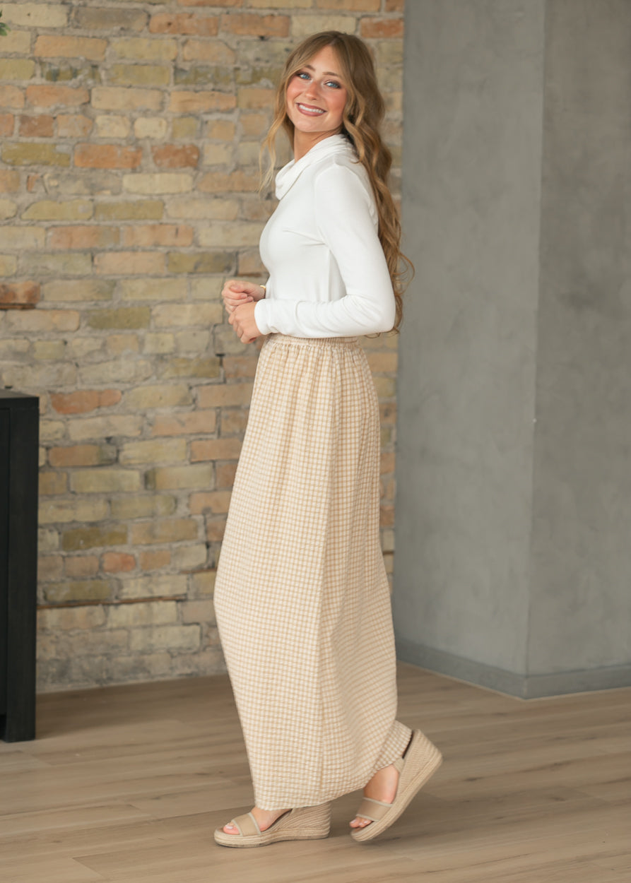 Rayne Modern Gingham Maxi Skirt - Shaketea