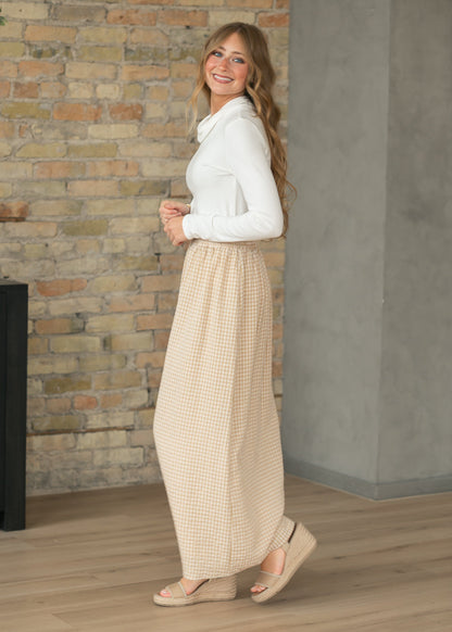Rayne Modern Gingham Maxi Skirt - Shaketea