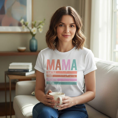 Retro Mama Graphic T-Shirt 100% Cotton Vintage Women's Short Sleeve