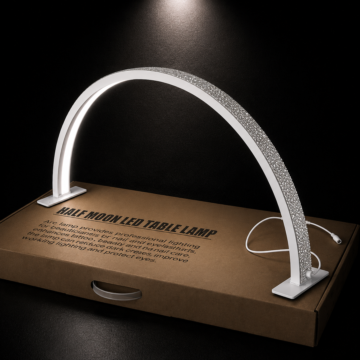 TheNailGoatCo Nail desk half-moon light