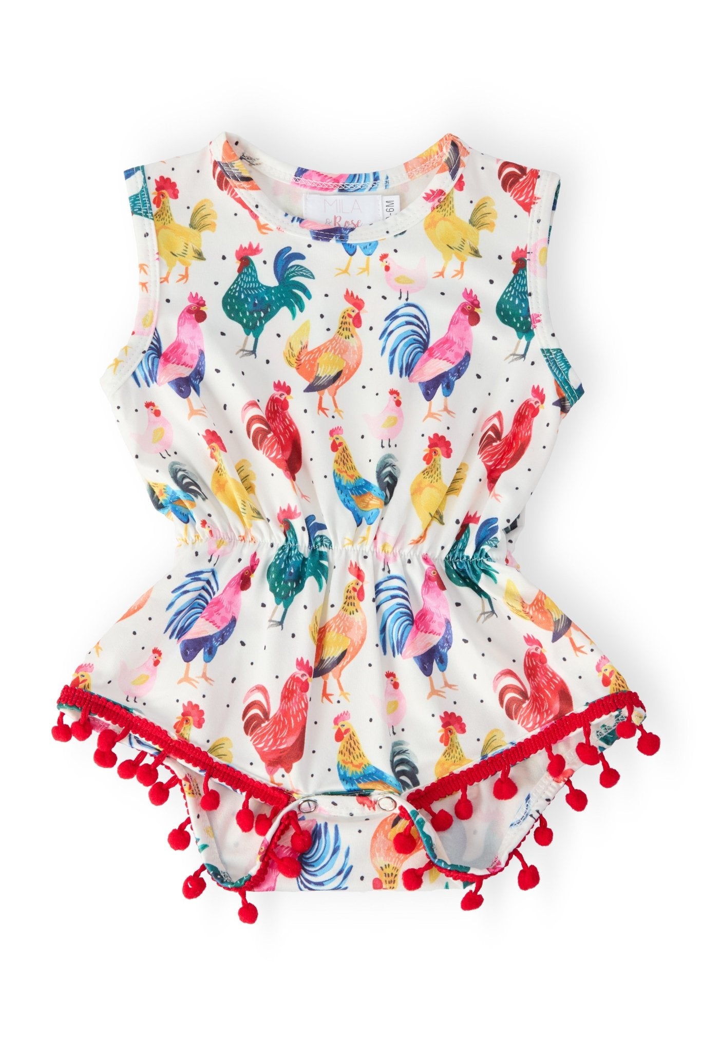 Rooster Pom Pom Romper