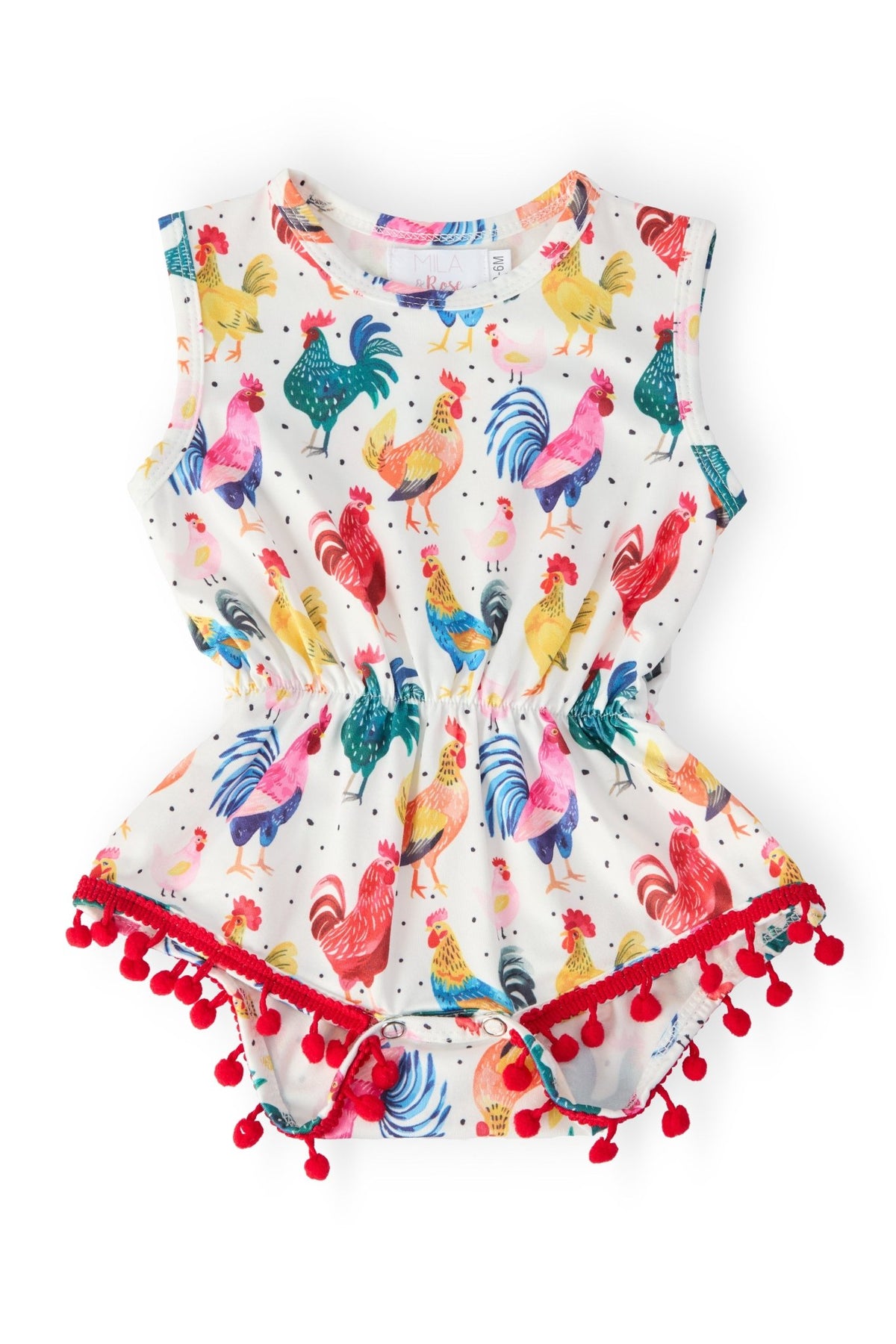 Rooster Pom Pom Romper