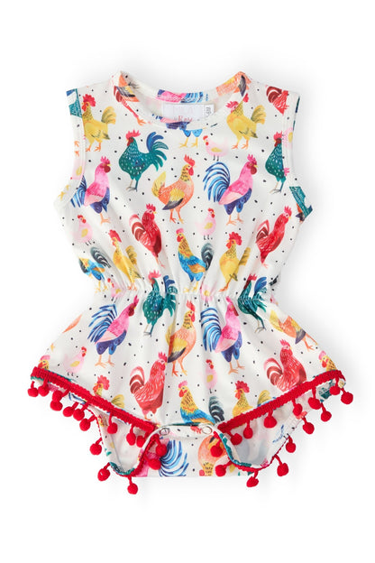 Rooster Pom Pom Romper
