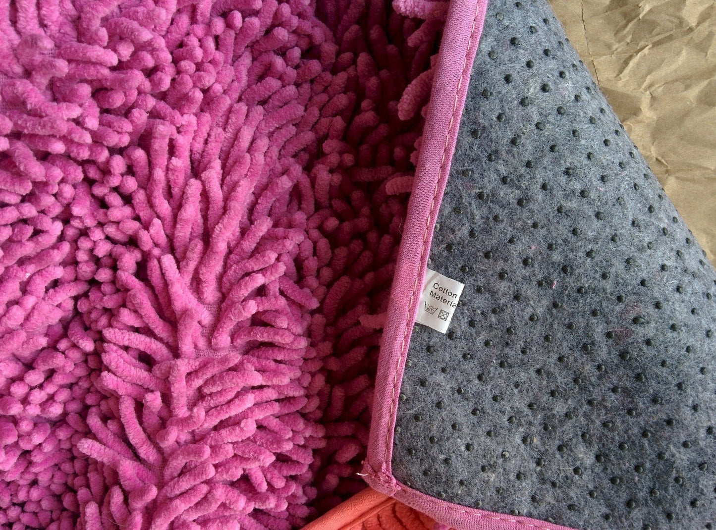 Tache Cotton Chenille Hot Pink Shag Area / Bathroom Rug (MATP)