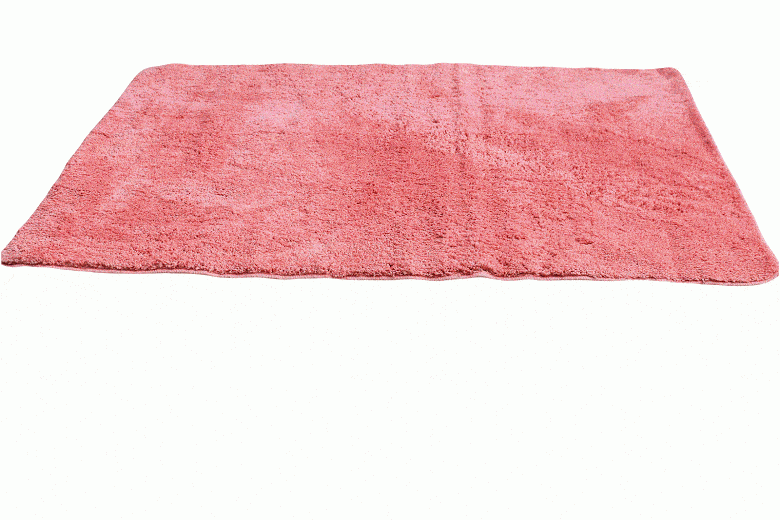 Tache Solid Salmon Coral Pink Thin Rug
