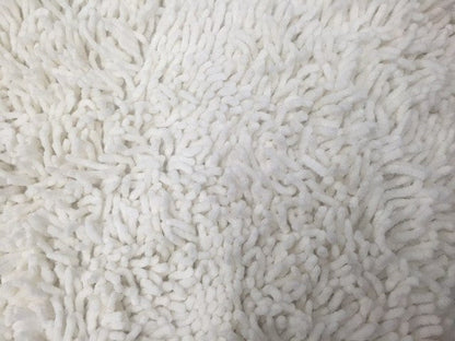 Tache Solid White Ivory 100% Cotton Chenille Runner, Doormats, All Area Rug