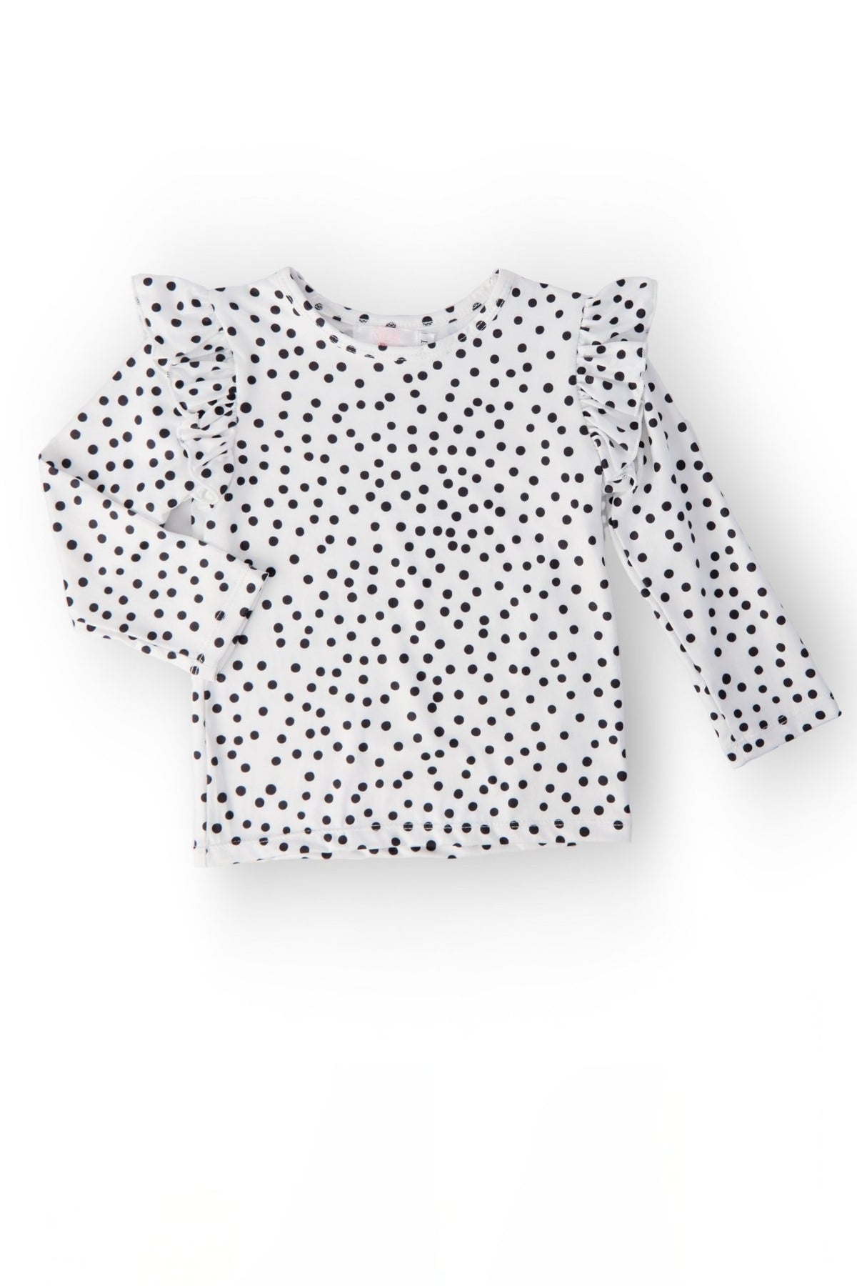 Scattered Dot L/S Ruffle Tee