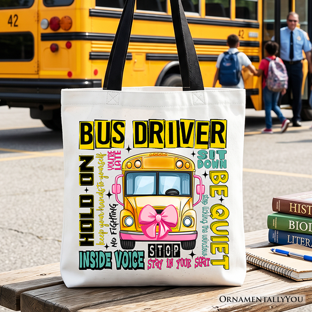 School Bus Driver Tote Bag, Funny Back to School Occupation Gift Shopper