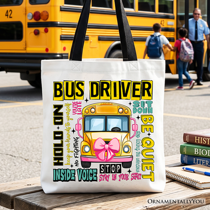 School Bus Driver Tote Bag, Funny Back to School Occupation Gift Shopper